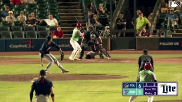 Mud Hens challenged (pitch result), call on the field was confirmed: Edwin Arroyo walks. Michael Toglia scores. Francisco Urbaez to 3rd. Dayne Leonard to 2nd.