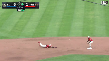 Ethan Holliday makes diving stop