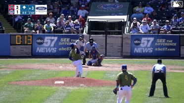 Byron Chourio triples (1) on a line drive to right fielder Kade Snell. Luis Fragoza scores.