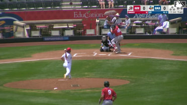 Hogan Windish homers (1) on a fly ball to right center field. Caleb Cali scores.