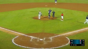 Michael Sansone changes uniforms during 9th inning 