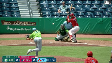 Alirio Ferrebus out on a sacrifice fly to center fielder Kyle Henley. Robert Phelps scores.