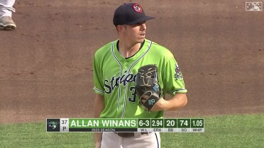Allan Winans strikes out three batters in a row