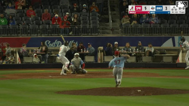 Angel Ortiz triples (1) on a sharp line drive to center fielder Chase Davis.