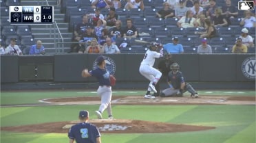 Roderick Arias homers (9) on a fly ball to right field.