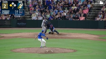 Cooper Flemming singles on a line drive to right fielder Alexey Lumpuy. J.D. Gonzalez scores.