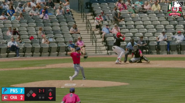 Cam Collier doubles (8) on a sharp line drive to center fielder Brendan Jones. Leo Balcazar scores.