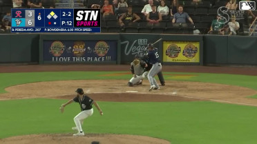 Jhonny Pereda doubles (7) on a sharp line drive to left fielder Brayan Buelvas. Spencer Packard scores.