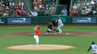 Shay Whitcomb reaches on a fielder's choice. Tommy Sacco Jr. scores. Cavan Biggio to 2nd. Throwing error by pitcher Logan Webb.