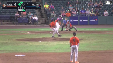 Riley Nelson triples (1) on a fly ball to right fielder Jordan Sanchez. Jose Pirela scores. Cannon Peebles scores.