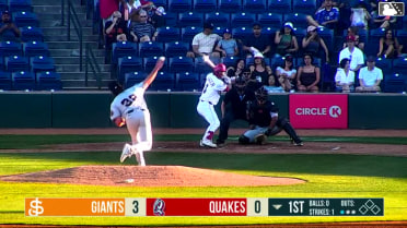 Adam Frazier homers (1) on a fly ball to right field.