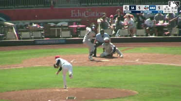 Romeo Sanabria homers (10) on a fly ball to center field.
