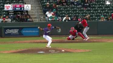 Bill Knight homers (1) on a line drive to left field.