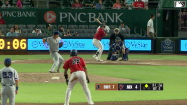 Jacob Berry homers (4) on a line drive to right field. Agustín Ramírez scores.
