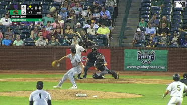 Shalin Polanco homers (7) on a line drive to right center field. Dylan Palmer scores.