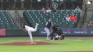 Nathaniel Lowe's first RBI with Triple-A Round Rock 