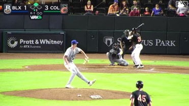 Ambioris Tavarez doubles (4) on a line drive to right fielder Dasan Brown. Drew Compton scores.