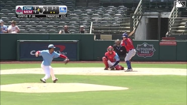 James Triantos doubles (23) on a sharp line drive to right fielder Chase Davis. Owen Ayers scores.
