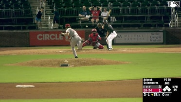 Jose Colmenares singles on a line drive to center fielder Kien Vu.