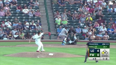 Welbyn Francisca singles on a ground ball to center fielder Ryan Wideman. Juneiker Caceres scores.