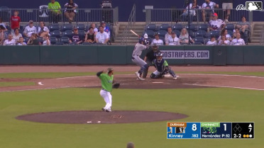 Cooper Kinney homers (2) on a fly ball to center field.