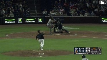 Robert Moore doubles (1) on a sharp line drive to right fielder Jacob Melton. Sergio Alcántara scores.