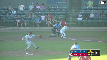 Caleb Cali doubles (9) on a fly ball to center fielder Dylan Dreiling. Blake Rambusch scores. Michael Arroyo scores. Lazaro Montes scores.