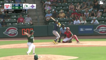 Gleider Figuereo homers (17) on a fly ball to right field. Luke Hanson scores.