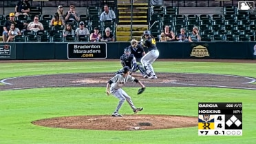 Jhostynxon Garcia homers (1) on a fly ball to left field.
