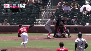 Alejo Lopez doubles (1) on a line drive to center fielder Jase Bowen. Victor Robles scores. Colt Emerson to 3rd.