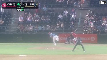 Jacob Sharp singles on a line drive to left fielder Aaron Graeber. Eric Snow scores.