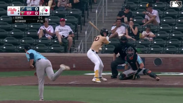 Nick Schnell doubles (5) on a fly ball to right fielder Joey Loperfido. Mason McCoy scores.