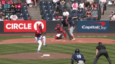 Yassel Soler homers (4) on a fly ball to left center field. Ruben Santana scores. Trent Youngblood scores.