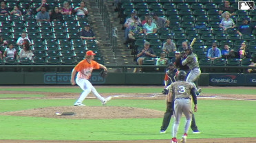 Michael Arroyo singles on a line drive to right fielder Yamal Encarnacion. J.T. Arruda scores. Bill Knight to 3rd. Blake Rambusch to 2nd.