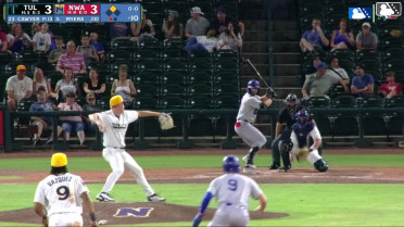 Kole Myers singles on a line drive to left fielder Spencer Nivens. Chris Newell scores.