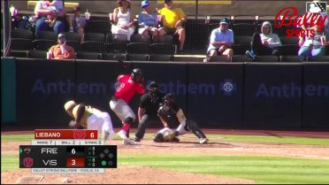 Derek Bernard homers (1) on a fly ball to right center field.