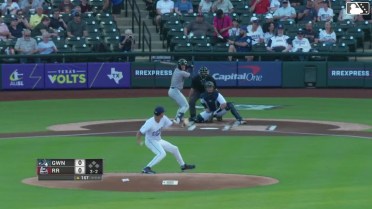 Jim Jarvis homers (1) on a fly ball to left field.