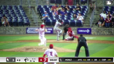 Reylin Perez singles on a ground ball to shortstop Coy James. DJ Newman scores.