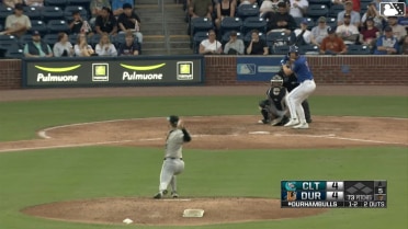 Austin Slater homers (1) on a line drive to center field.