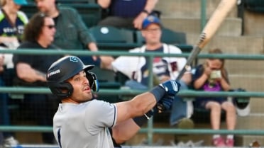 Brandon Eike doubles (4) on a sharp line drive to left fielder Anthony Scull. Josh Caron scores. Carlos Jimenez scores. Luis Suisbel scores.