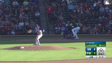 Jake Cunningham homers (15) on a fly ball to left center field.
