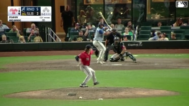 Niko Kavadas homers (10) on a fly ball to right field.