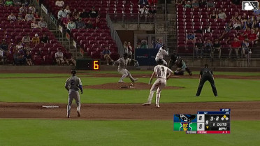 Eduardo Tait doubles (9) on a sharp line drive to right fielder Nolan Sailors. Brandon Winokur scores.