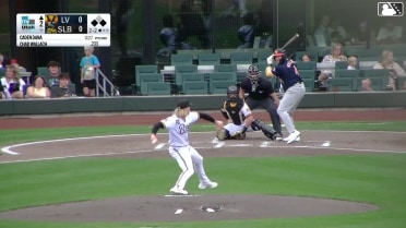 Chad Wallach singles on a line drive to center fielder Nelson Rada. Brian Serven scores. Bryan Lavastida to 2nd.
