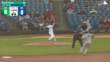 Brandon Winokur reaches on a throwing error by third baseman Derlin Figueroa. Jacob McCombs scores.