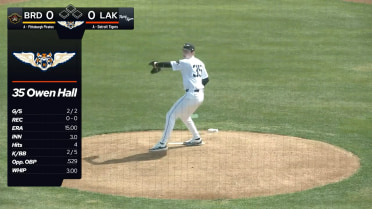 Owen Hall fans three batters in his start