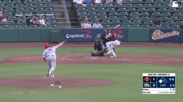 Mac Horvath singles on a line drive to right fielder Dylan Campbell, deflected by first baseman Anthony DePino. Ryan Spikes scores.