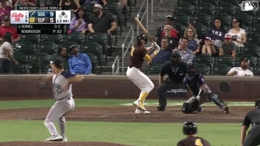 Nick Schnell doubles (6) on a sharp line drive to center fielder Zach Cole. Clay Dungan scores.