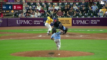 Zyhir Hope singles on a ground ball to right fielder Alexis Hernandez. Seth Stephenson scores.