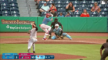 Nolan Beltran doubles (9) on a line drive to right fielder Jake McCutcheon. Matthew Ferrara scores.